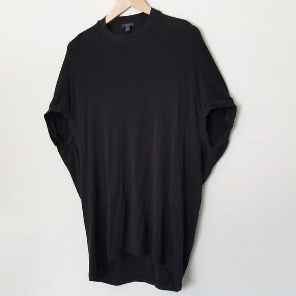 COS Black Oversized Batwing Longline Tunic T Shirt XS Stretch Comfort Crewneck - Picture 3 of 14